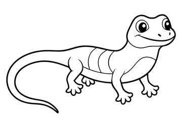 Cute Lizard Vector Art on White Background