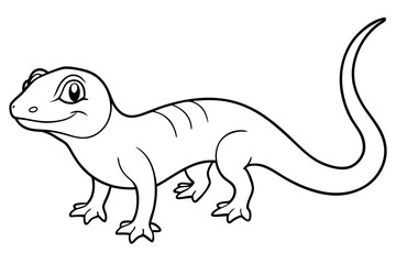 Cute Lizard Vector Art on White Background