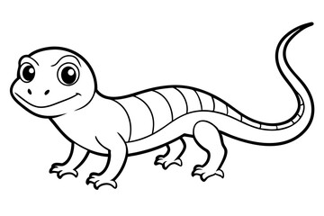 Cute Lizard Vector Art on White Background