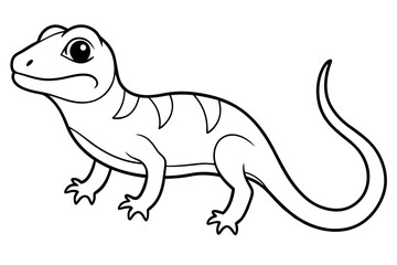 Cute Lizard Vector Art on White Background