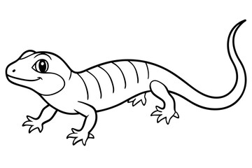 Cute Lizard Vector Art on White Background