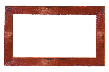 Wooden picture frame isolated on transparent background, PNG File