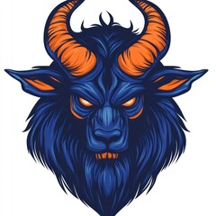 Demonic Goat Head Illustration