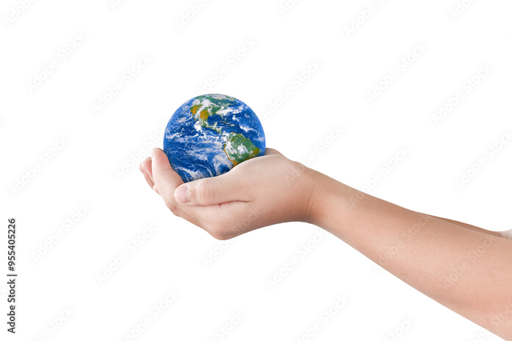 Canvas Prints earth, globe in hand isolated on transparent background. elements of this image furnished by nasa