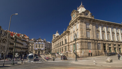 Almeida Garret Square with the Sao Bento railway station and Congregados Church at the back...