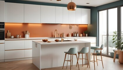 Photo interior modern design room 3d illustration