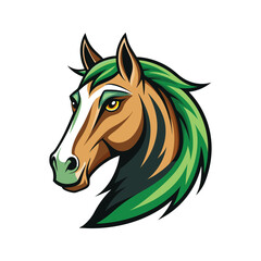 Horse head color vector illustration design