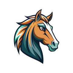 Horse head color vector illustration design