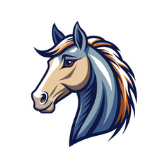 Horse head color vector illustration design