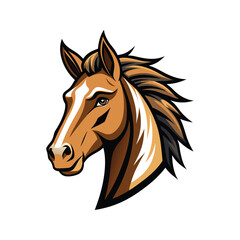 Horse head color vector illustration design