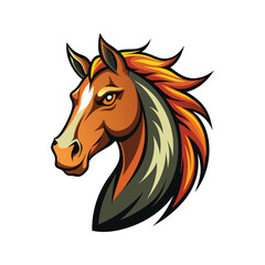 Horse head color vector illustration design