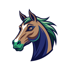 Horse head color vector illustration design