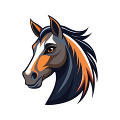 Horse head color vector illustration design