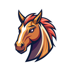 Horse head color vector illustration design