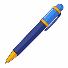 Ballpoint Pen Vector Illustration on White Background