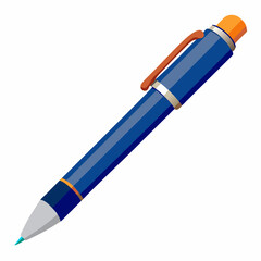 Ballpoint Pen Vector Illustration on White Background