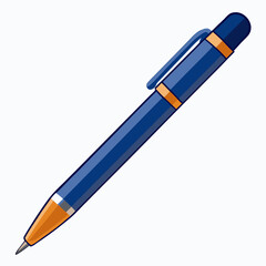 Ballpoint Pen Vector Illustration on White Background