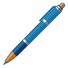 Ballpoint Pen Vector Illustration on White Background
