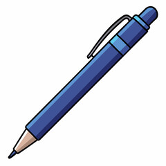 Ballpoint Pen Vector Illustration on White Background