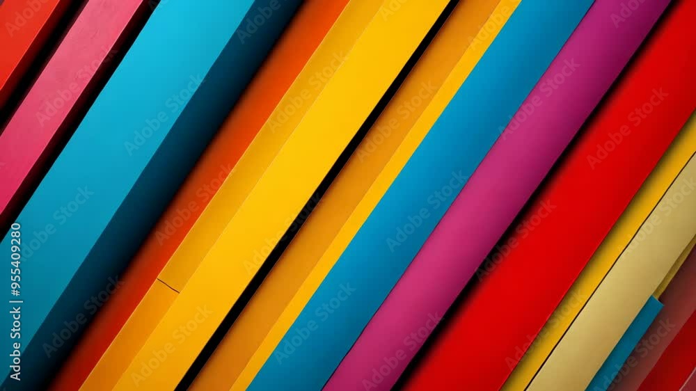 Poster colorful abstract patterns create a vibrant visual experience in a contemporary art studio setting
