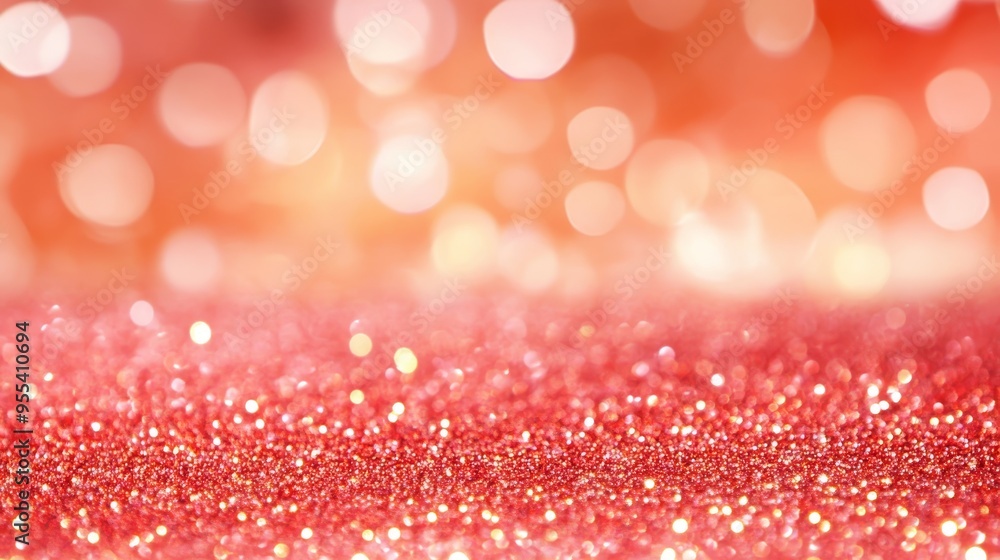 Poster a captivating abstract background featuring a blurred coral and peach color palette, shimmering with