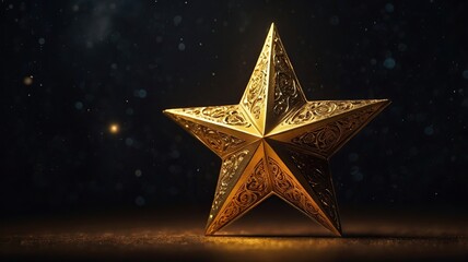 New Free stars in the night sky Golden new star 3d