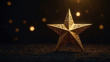 New Free stars in the night sky Golden new star 3d