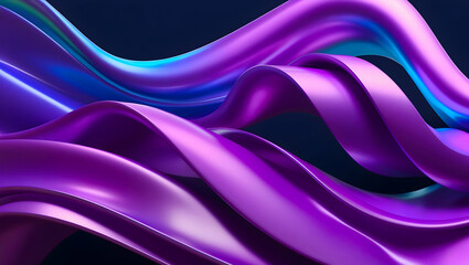 Obraz premium Abstract Purple Fluid Swirls on Dark Theme
