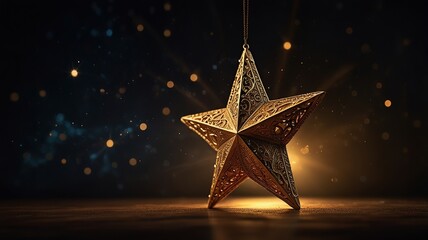 New Free stars in the night sky Golden new star 3d