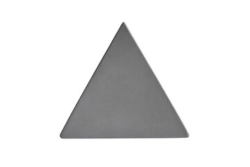 Fototapeta premium A simple, flat, grey triangle shape isolated on a white transparent background.