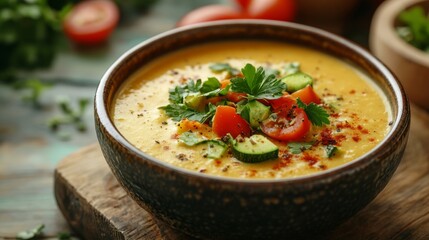 The national cuisine of Brazil: Zucchini cream soup.