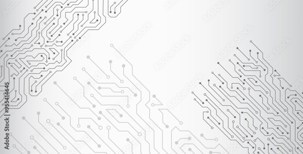Aufkleber Cyber connection on the white background. Hi-tech communication design. Electronic vector illustration. Abstract modern digital science technology futuristic circuit board.