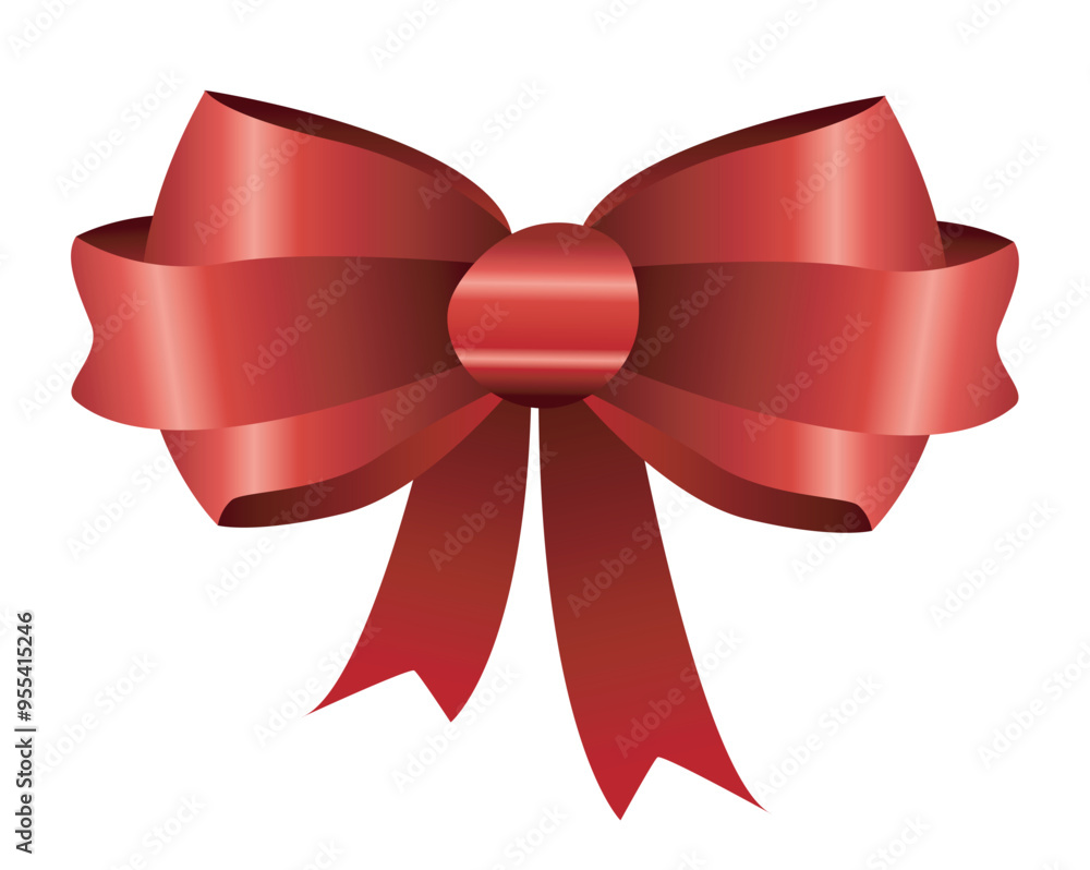 Poster this image showcases a red bow illustration in vector format with a flat design and clear lines suit