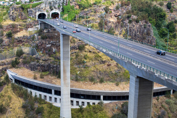View of the bridge on a day. Close-up. Funchal. Madeira. Portugal.