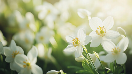 Fototapeta premium Snowdrop Anemone (Anemone sylvestris) in Spring Season