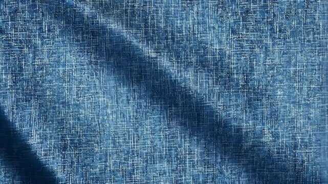 Exploring the intricate texture of denim fabric in close-up detail on a sunny afternoon