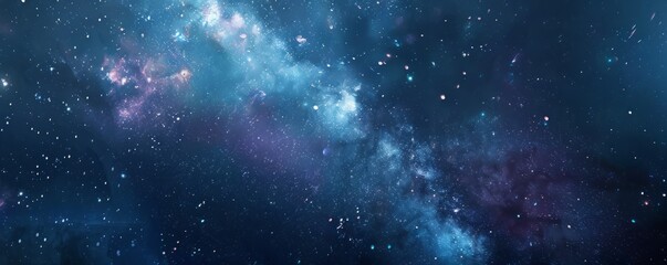 Obraz premium A peaceful starry night twinkling with countless distant galaxies, 4K hyperrealistic photo