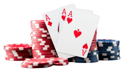 PNG Playing cards casino chips gambling game.