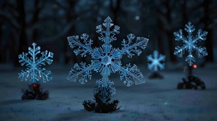 Intricately Detailed Snowflake in a Winter Wonderland. Generated AI