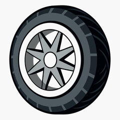 Fototapeta premium Car Tire Vector Illustration
