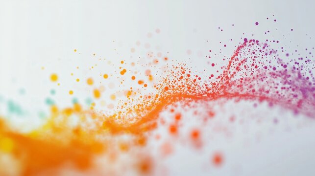 An animated 3D scatter plot with data points in various colors and sizes, displayed with a soft gradient background to emphasize the data distribution.