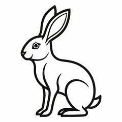  Wild Animal Hare Rabbit design vector line art vector illustration