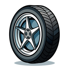 Obraz premium Car Tire Vector Illustration