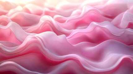 Obraz premium Soft Pink Fabric Waves Generative AI