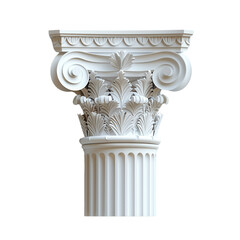 Obraz premium Ornate architectural column capital with intricate detailing, featuring classical design elements and decorative patterns.