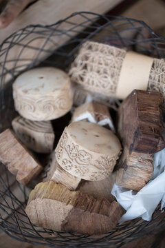 Pottery art in process on a potters wheel