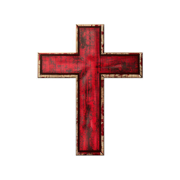 recommend clip art: Red Wooden Cross Isolated on White Background