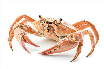 Cooked red crab isolated on white background, Close up shot boiled crab, Seafood cooked crab concept.	
