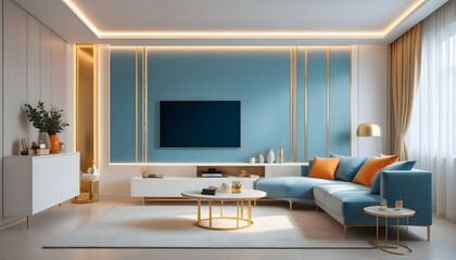 Photo interior modern design room 3d illustration