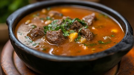 The national cuisine of Brazil: Beef Brain Soup.